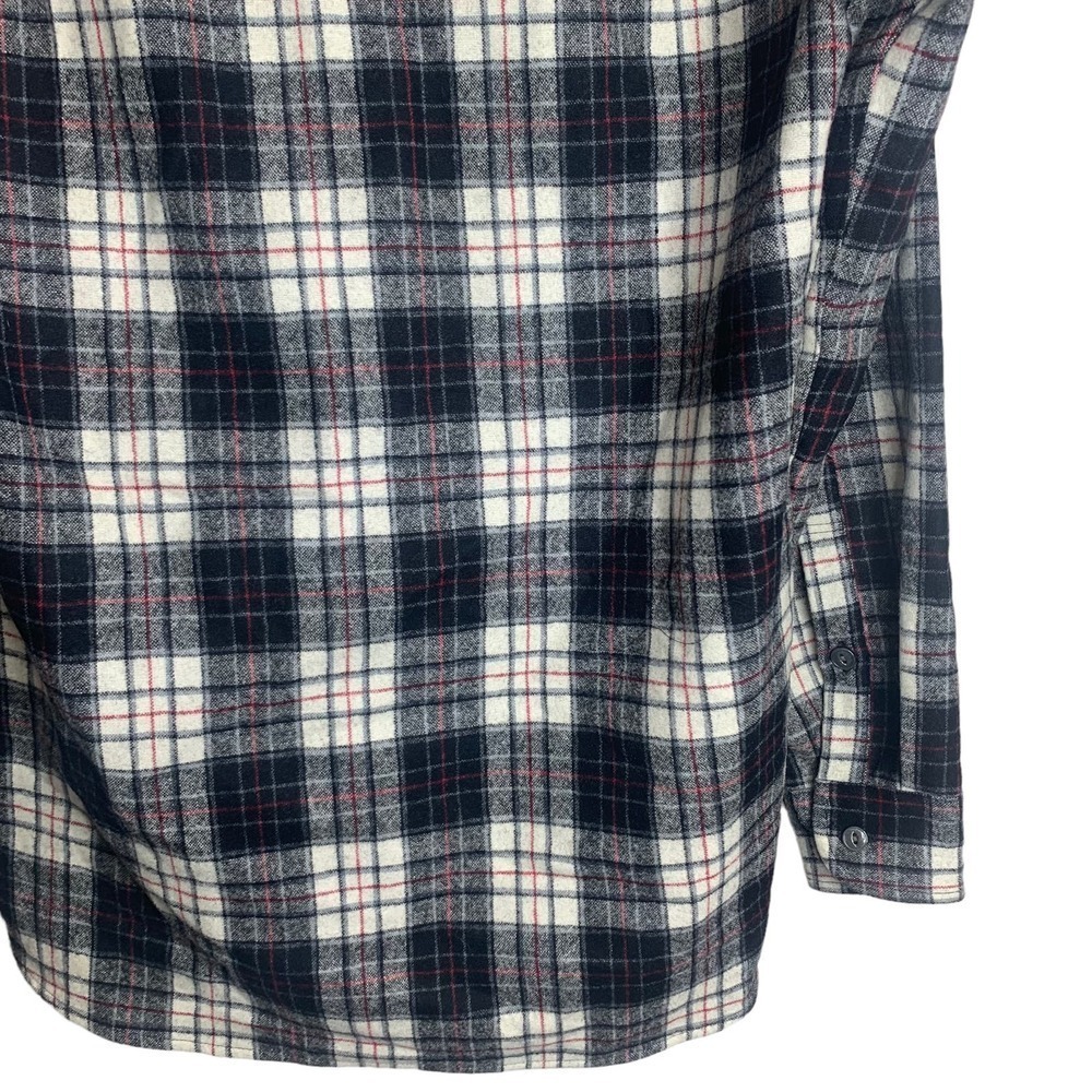 Pendleton Wool Flannel Shirt Mens Small Black White Red Plaid Button Down Oliver - Picture 15 of 16